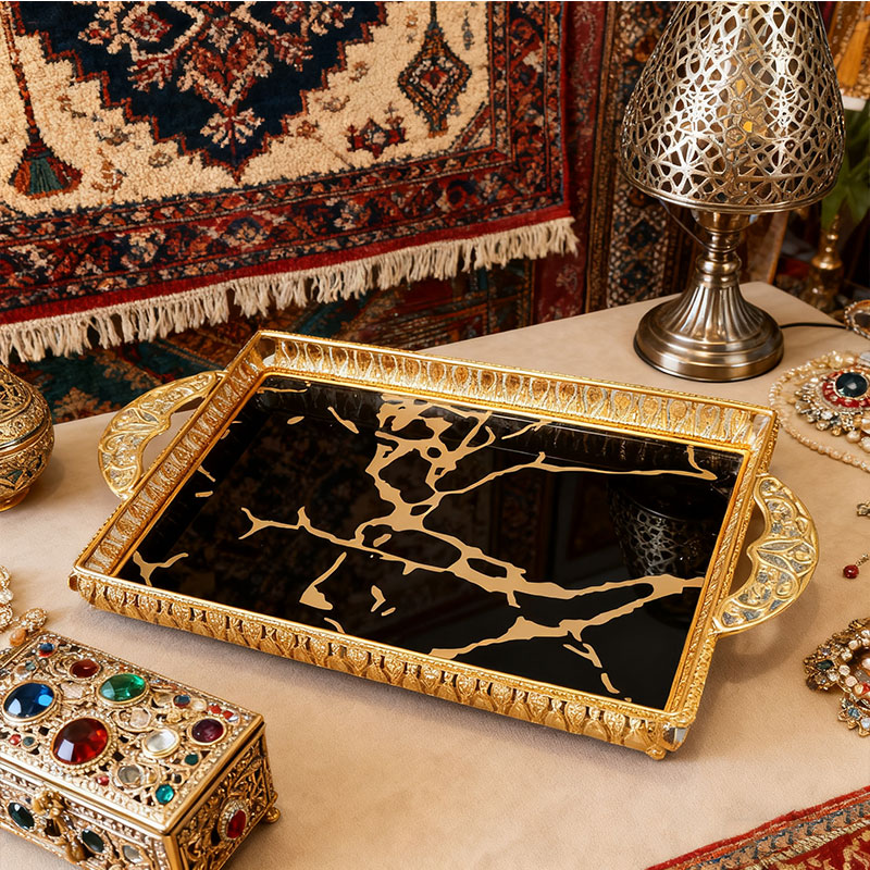 Gold Marble Pattern Decorative Tray
