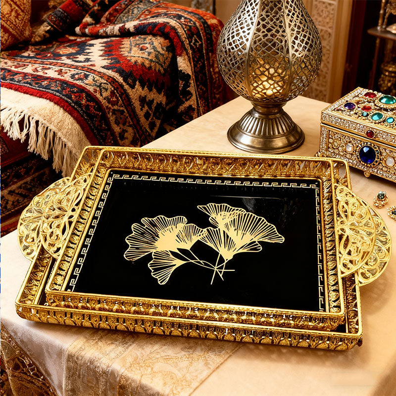 Gold Ginkgo Leaf Decorative Tray