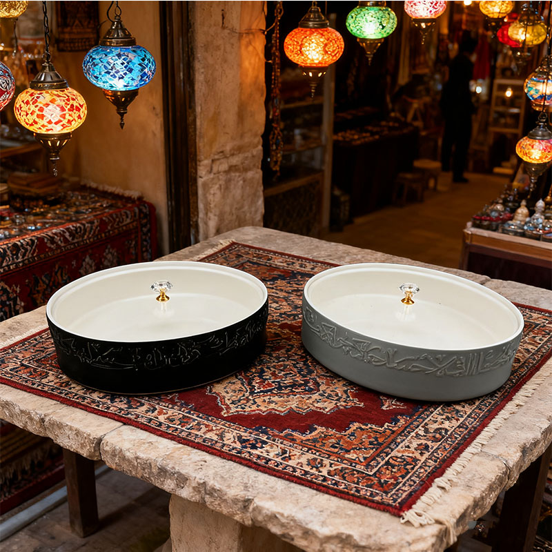 Two-Tone Arabic Calligraphy Decorative Bowls