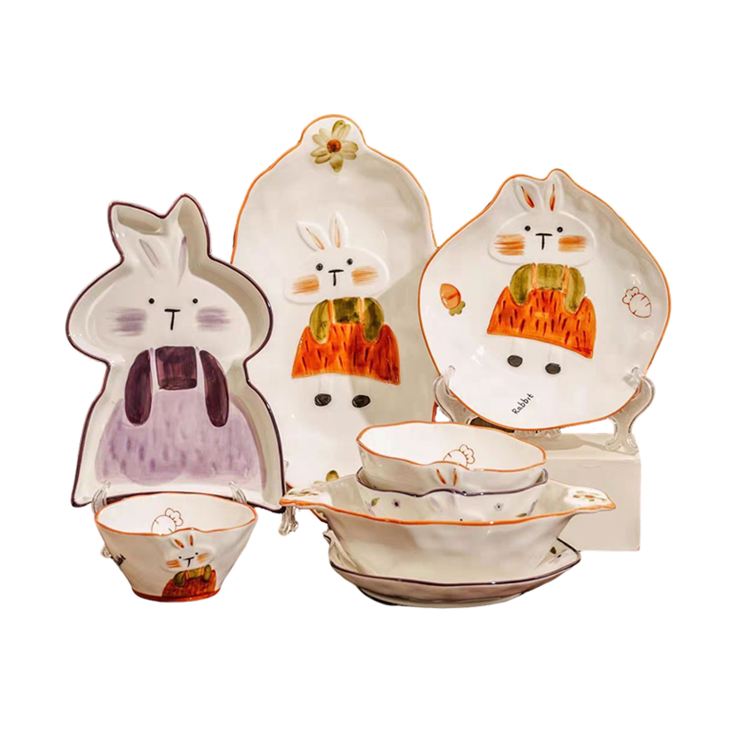 Adorable Rabbit Ceramic Dinnerware Set