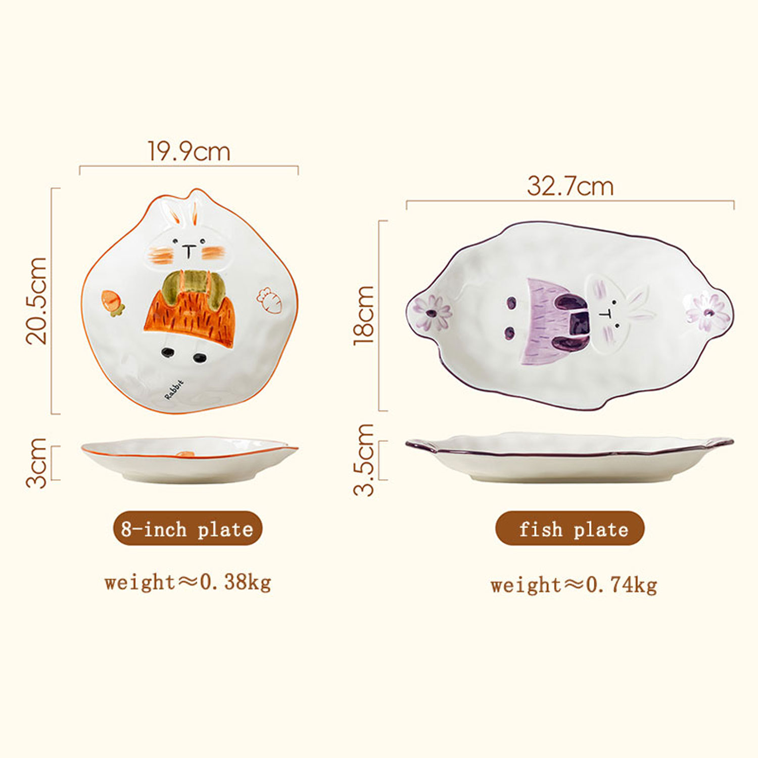 Adorable Rabbit Ceramic Dinnerware Set