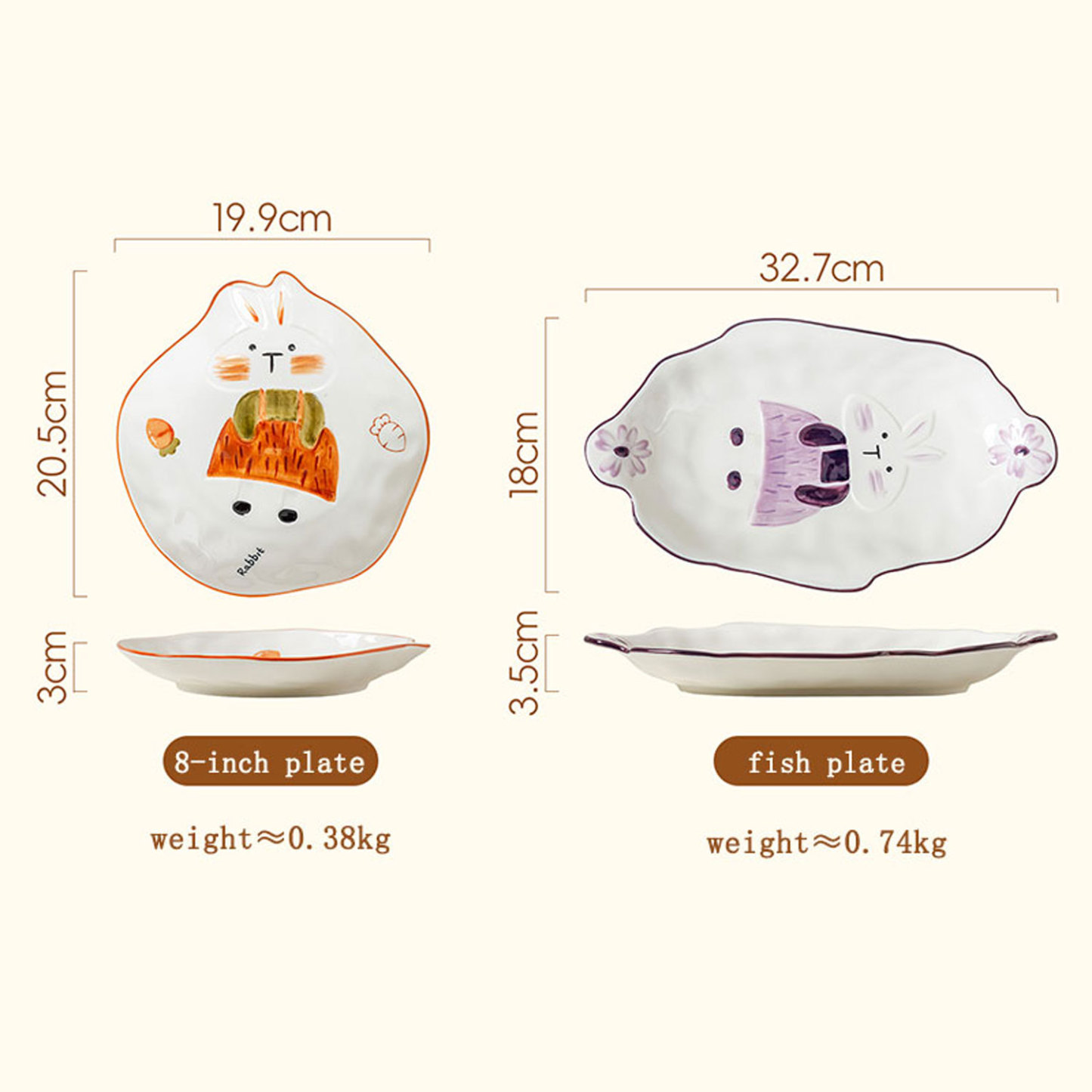 Adorable Rabbit Ceramic Dinnerware Set