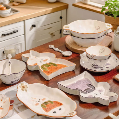Adorable Rabbit Ceramic Dinnerware Set