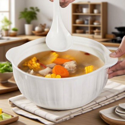 Large Ceramic Soup Bowl with Double Ears