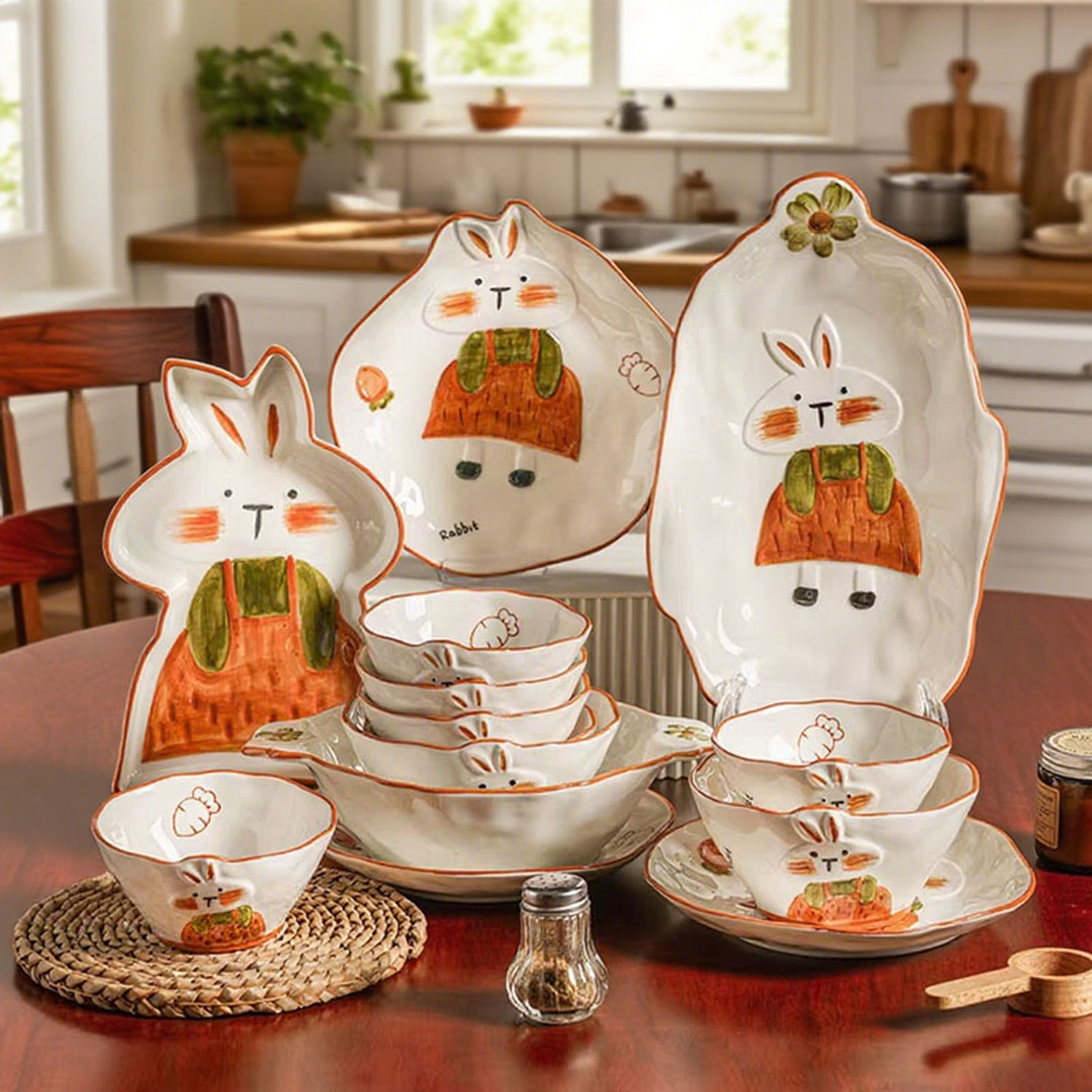 Adorable Rabbit Ceramic Dinnerware Set