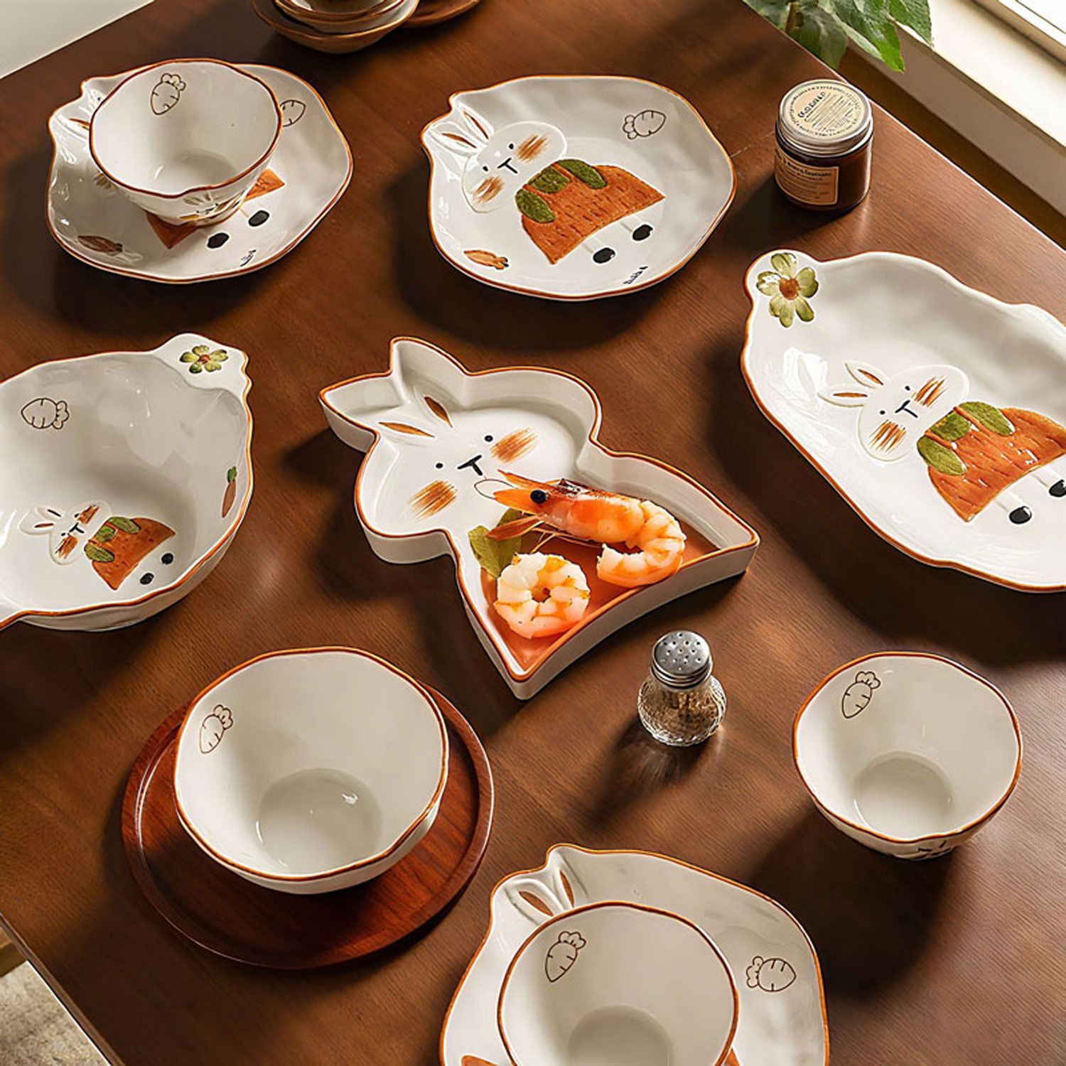 Adorable Rabbit Ceramic Dinnerware Set