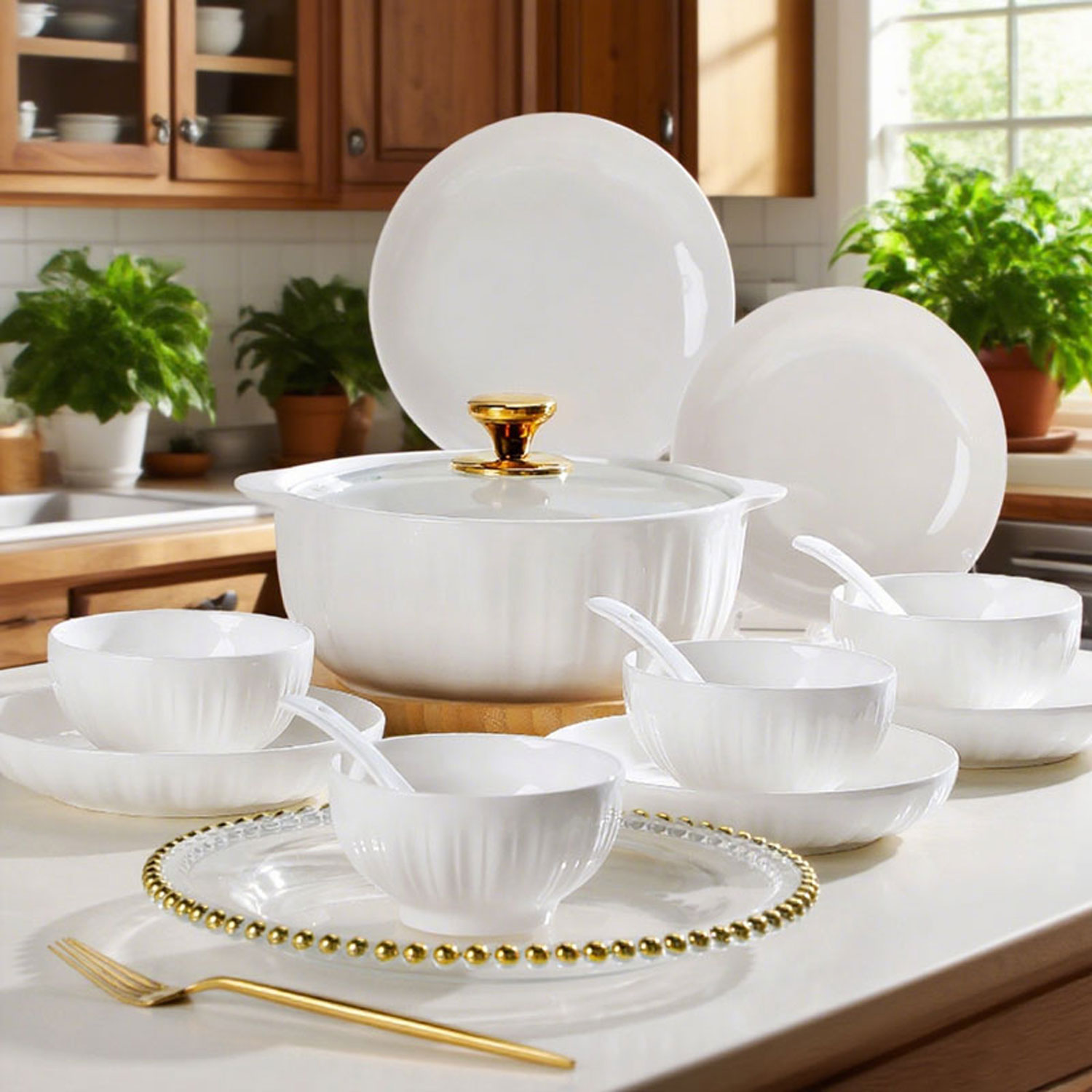 Large Ceramic Soup Bowl with Double Ears