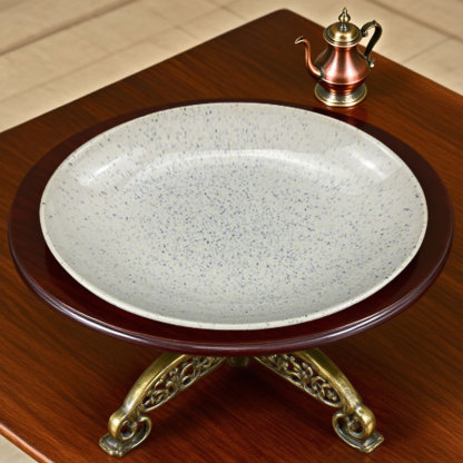 Blue Speckled Oval Ceramic Dinner Plate