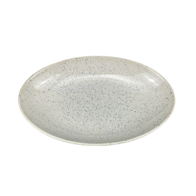 Blue Speckled Oval Ceramic Dinner Plate