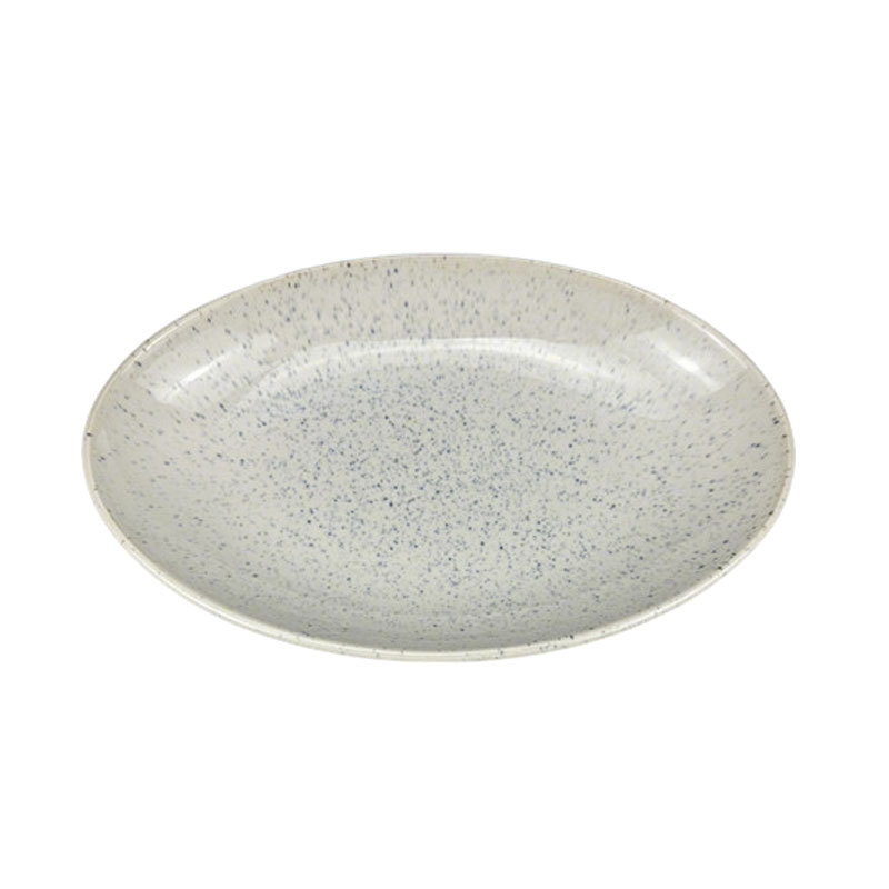 Blue Speckled Oval Ceramic Dinner Plate
