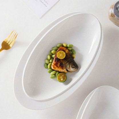 Oval Ceramic Fish Platter 3-Piece Set