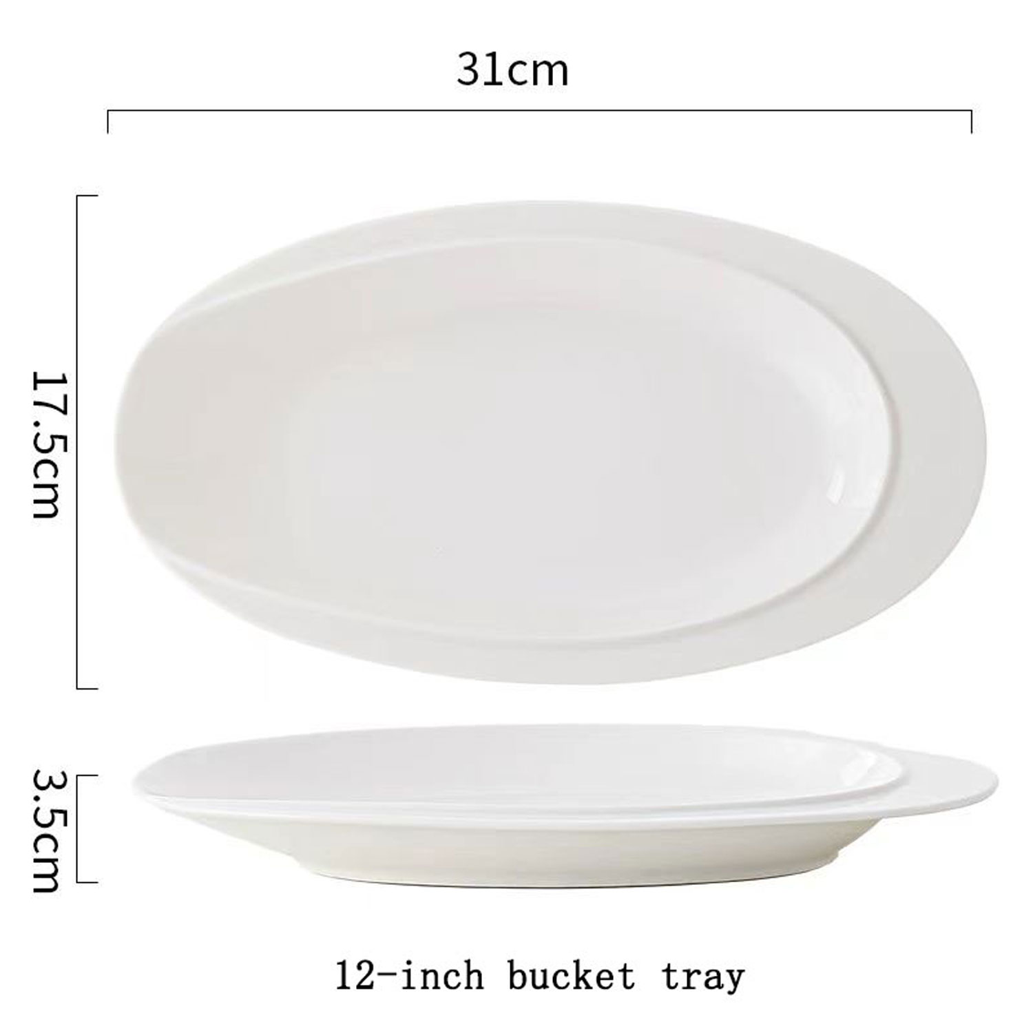 Oval Ceramic Fish Platter 3-Piece Set