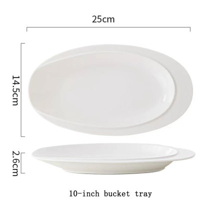 Oval Ceramic Fish Platter 3-Piece Set