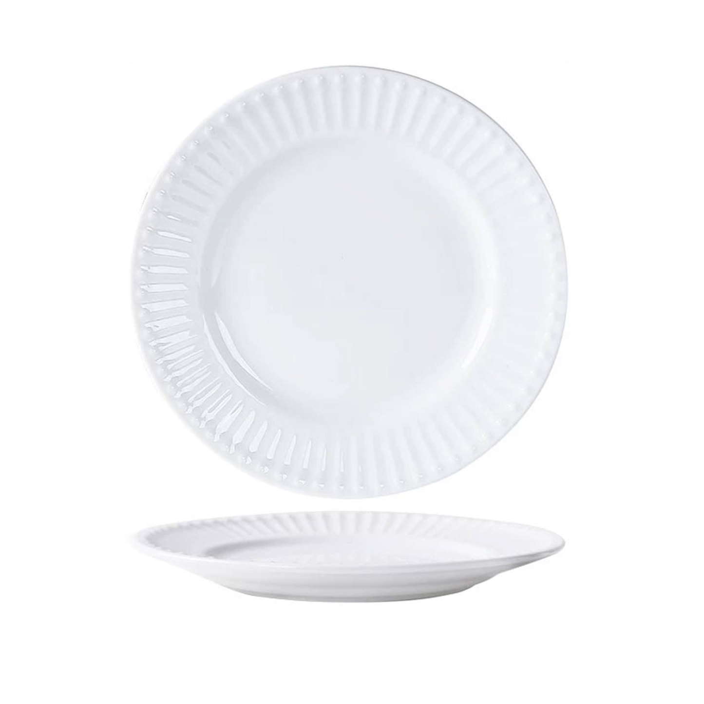 Handcrafted Ripple-textured Ceramic Plat