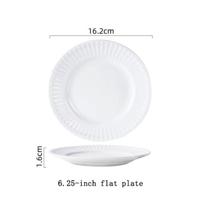 Handcrafted Ripple-textured Ceramic Plat