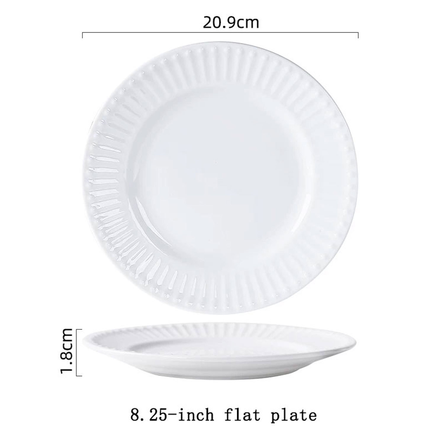 Handcrafted Ripple-textured Ceramic Plat