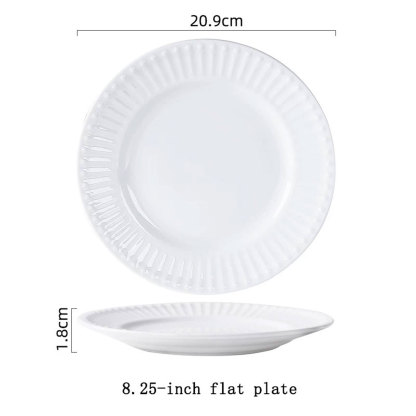 Handcrafted Ripple-textured Ceramic Plat