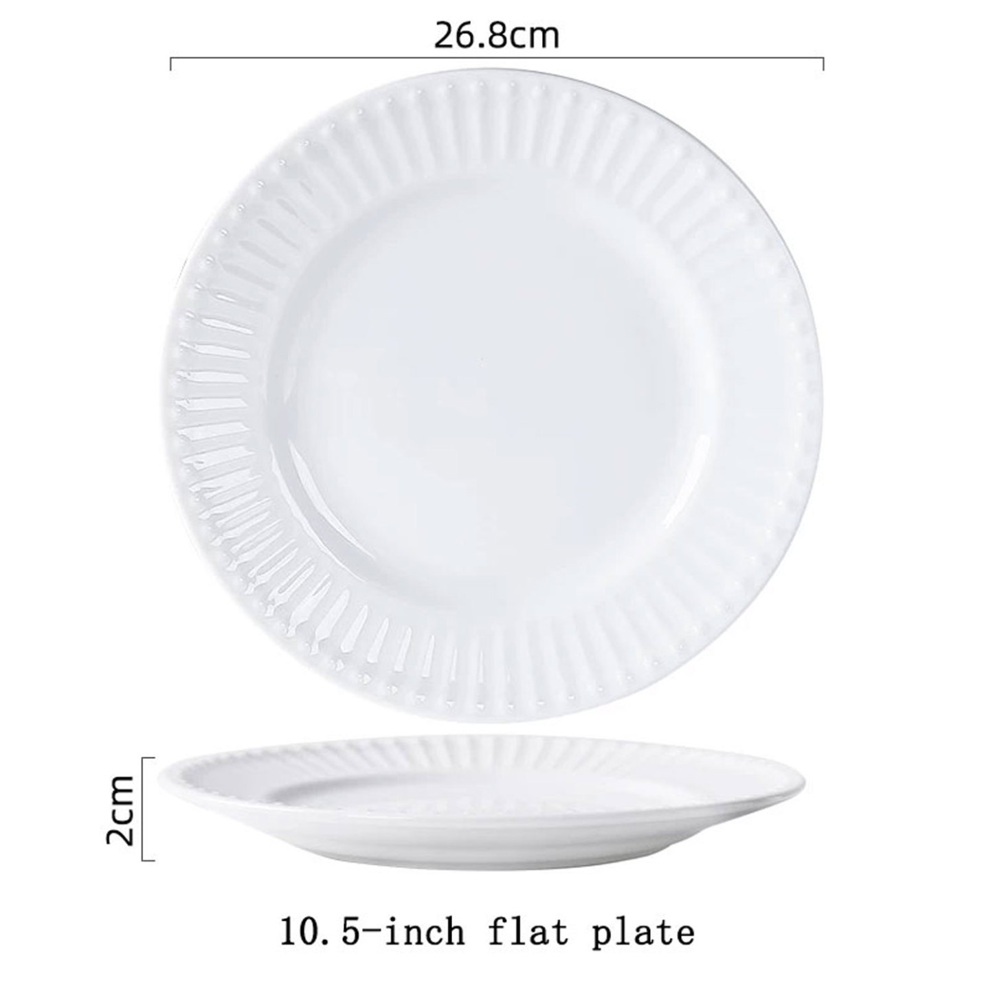 Handcrafted Ripple-textured Ceramic Plat