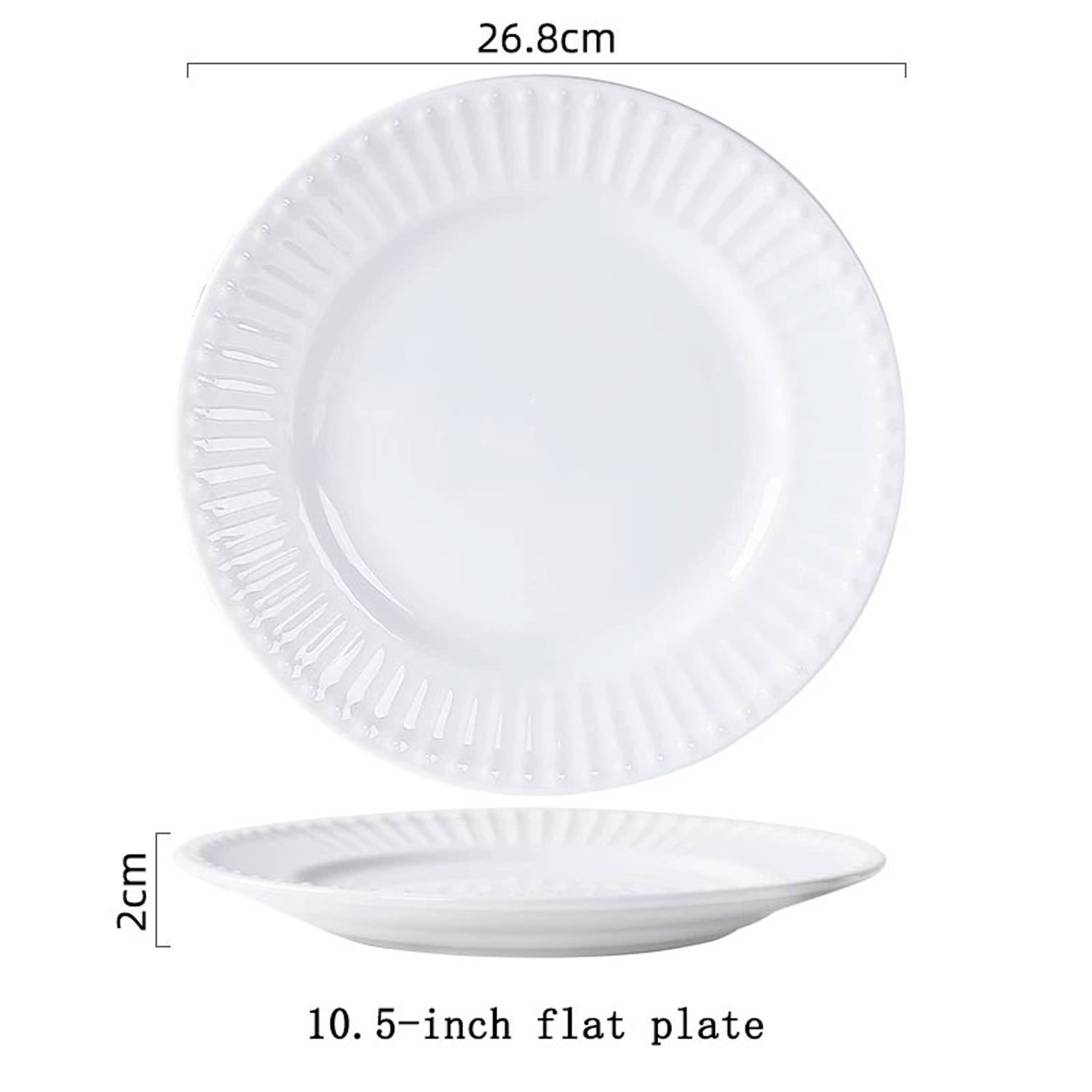 Handcrafted Ripple-textured Ceramic Plat