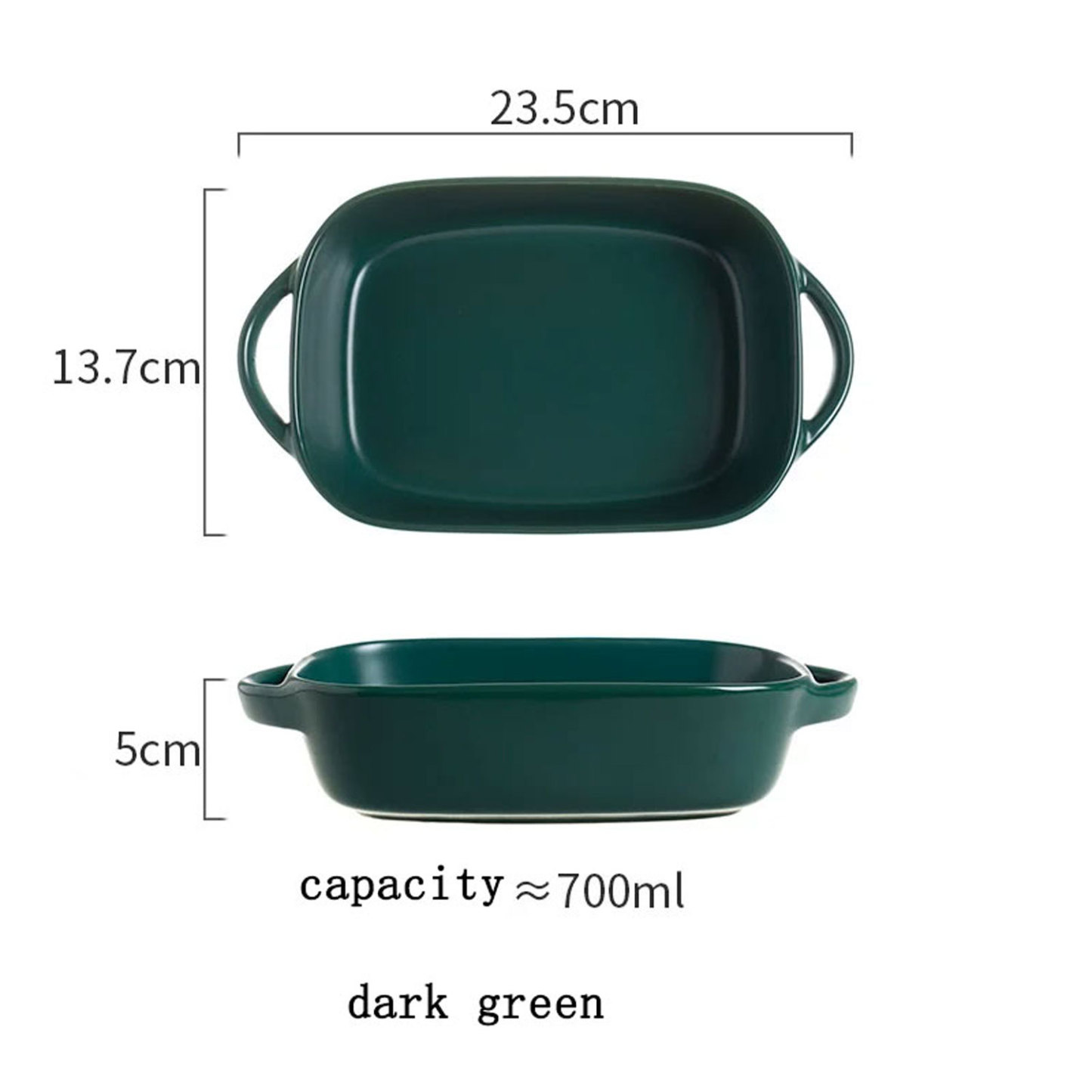 Macaron-colored Double-ear Ceramic Baking Dish