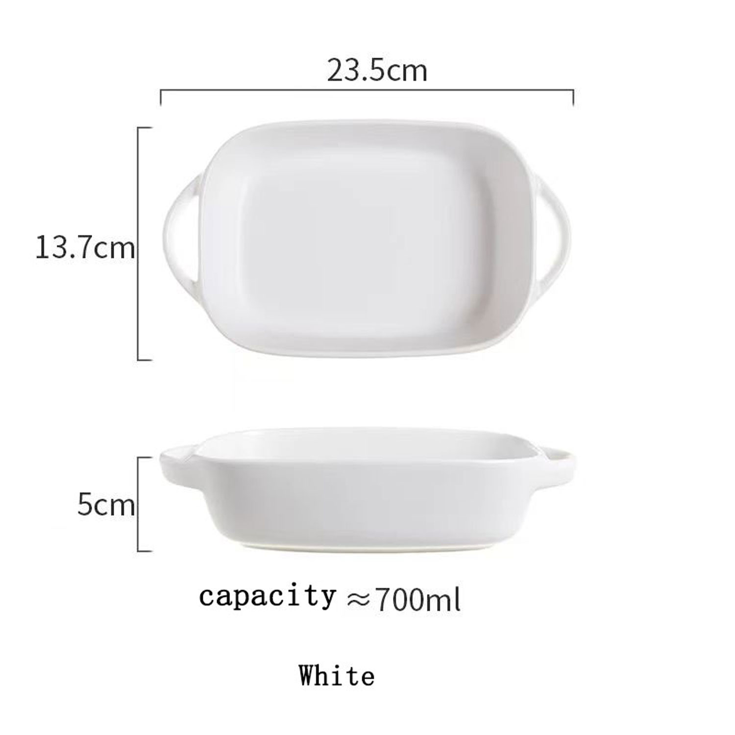 Macaron-colored Double-ear Ceramic Baking Dish