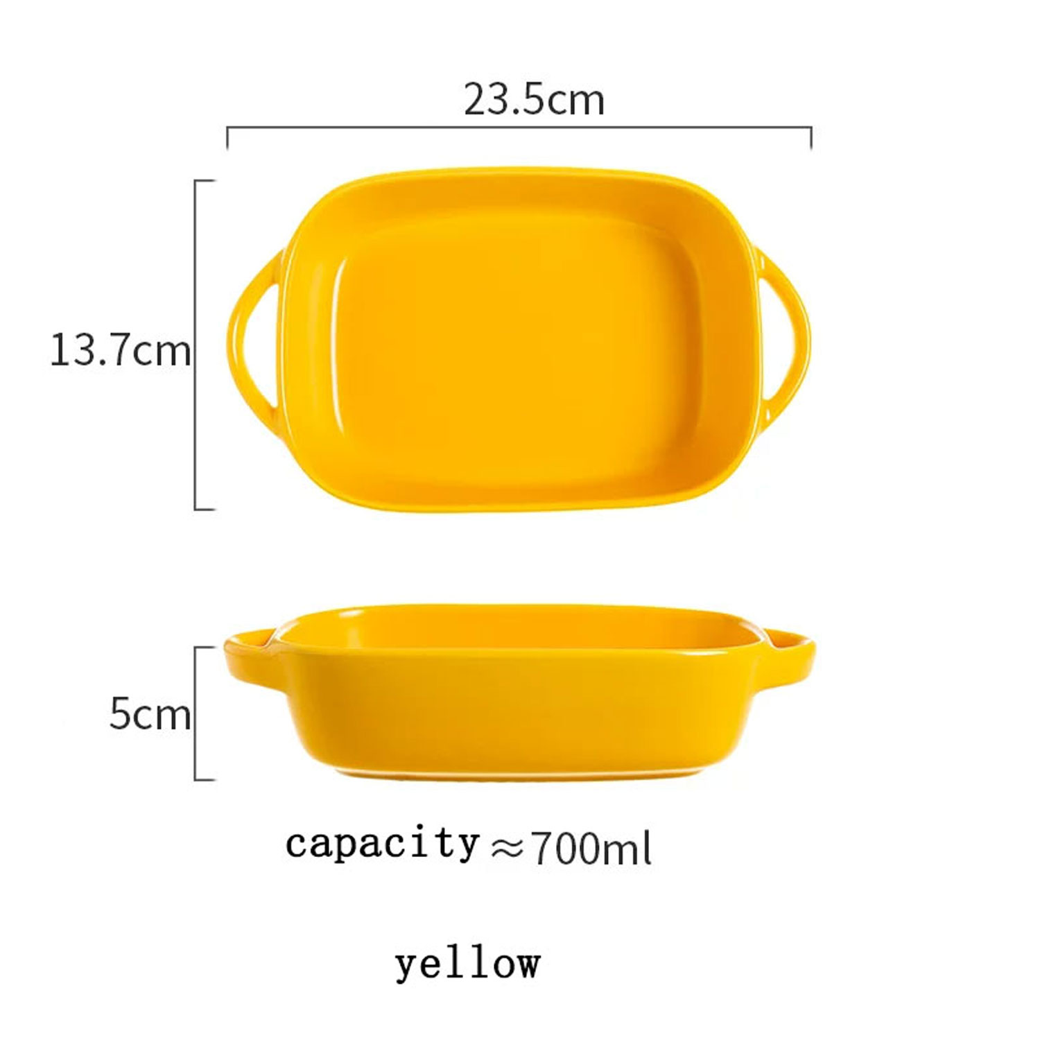 Macaron-colored Double-ear Ceramic Baking Dish