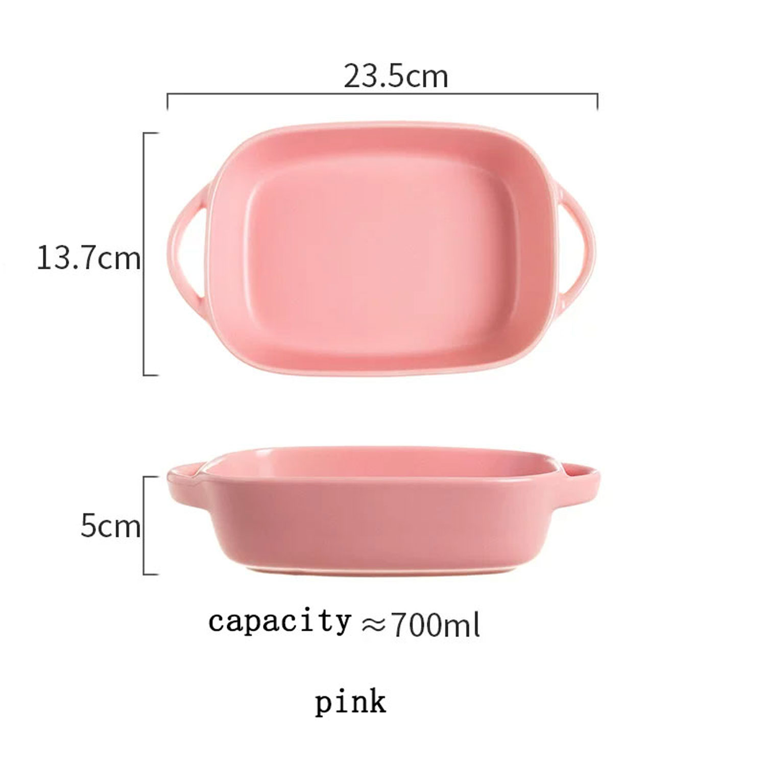Macaron-colored Double-ear Ceramic Baking Dish
