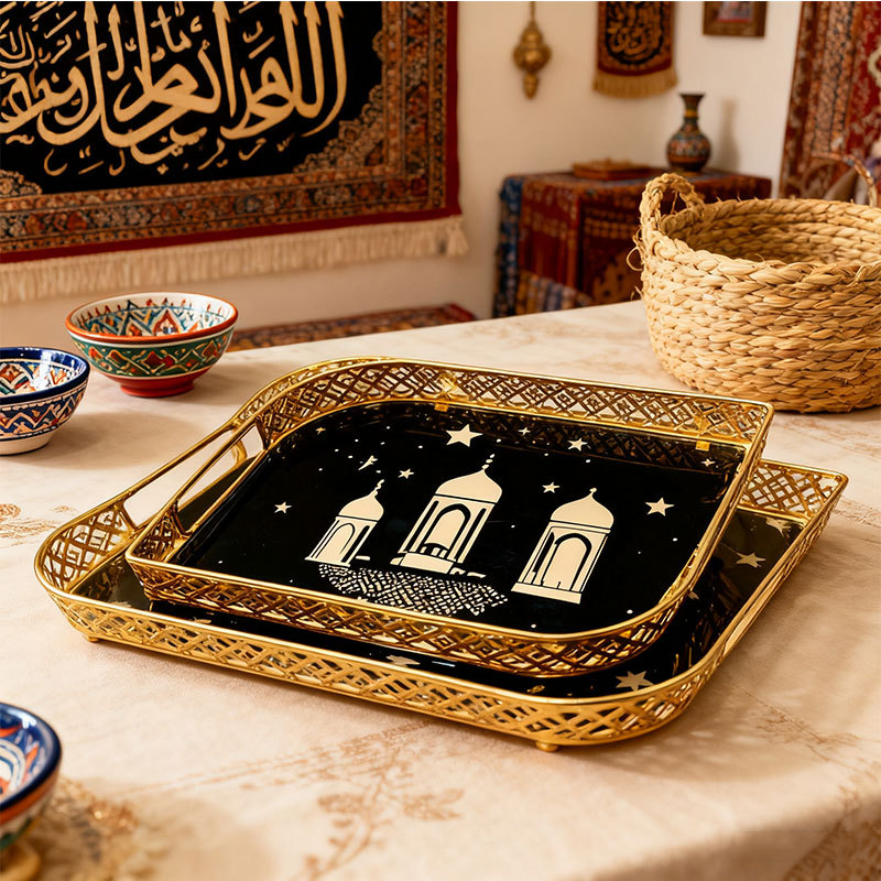 Gold Starry Dome Decorative Tray Set