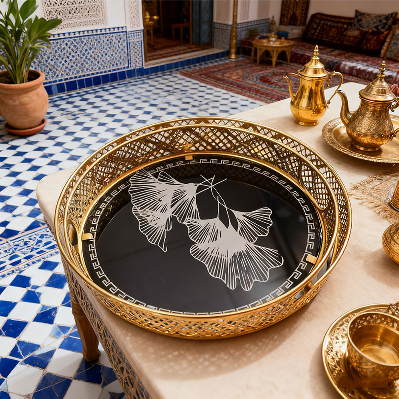 Gold Ginkgo Leaf Decorative Tray