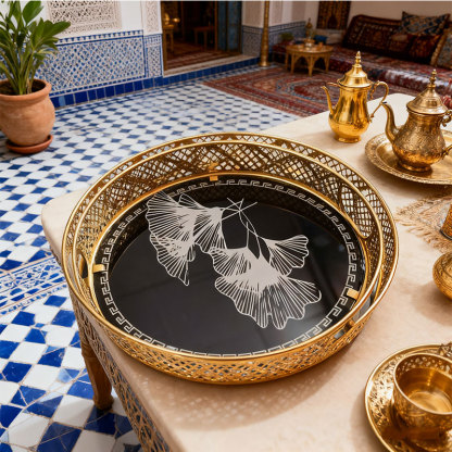 Gold Ginkgo Leaf Decorative Tray