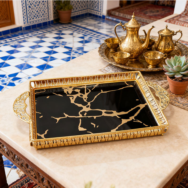 Gold Marble Pattern Decorative Tray