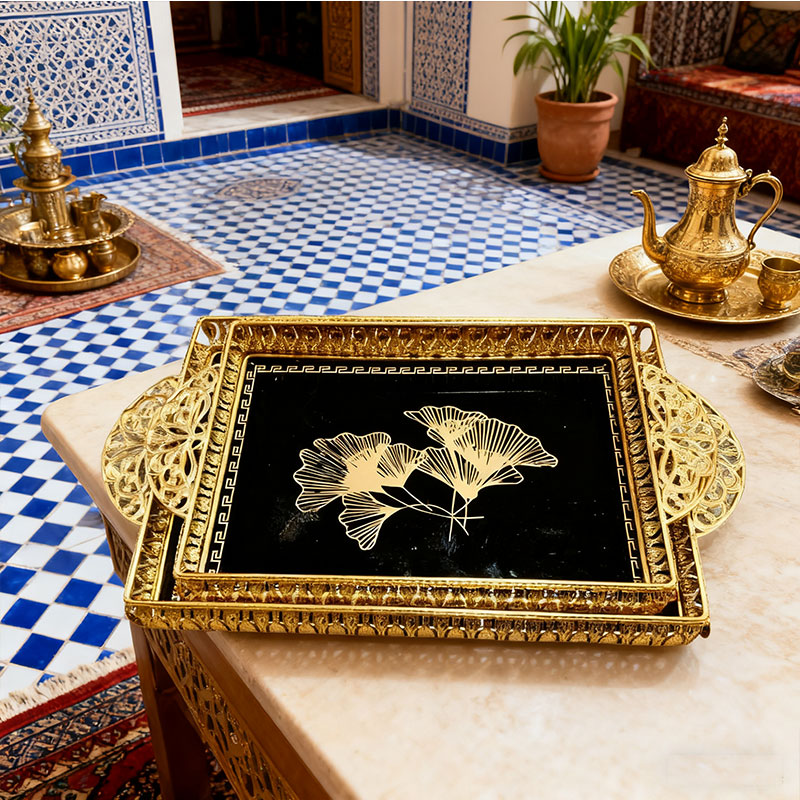 Gold Ginkgo Leaf Decorative Tray