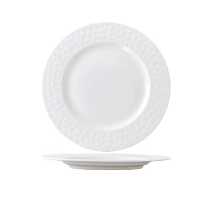 Water Cube Hammered Ceramic Plate Set of Two