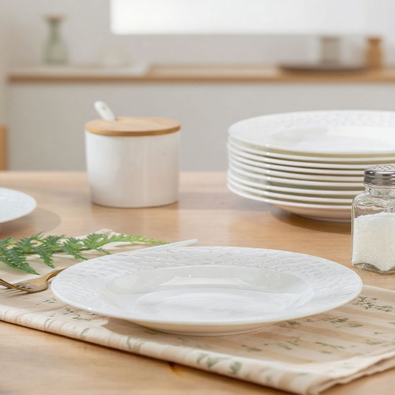 Water Cube Hammered Ceramic Plate Set of Two