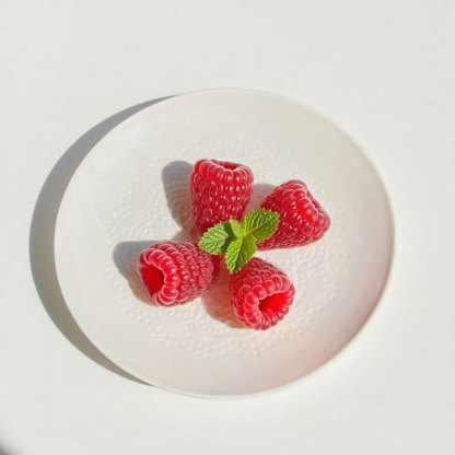 Embossed Floral White Ceramic Plate