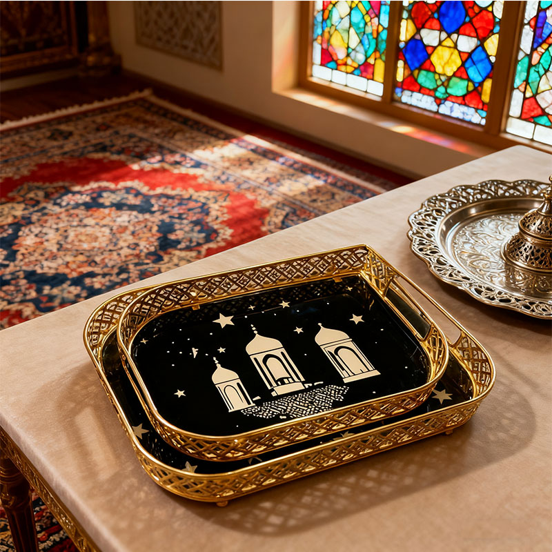 Gold Starry Dome Decorative Tray Set