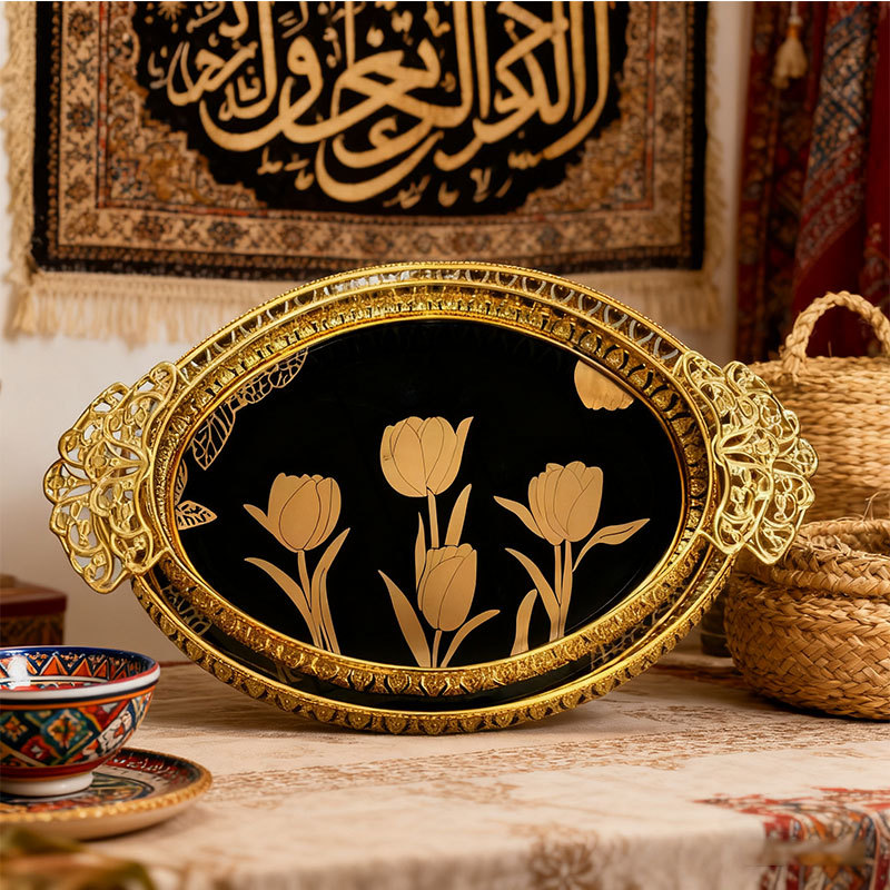 Luxury Gold Tulip Decorative Tray