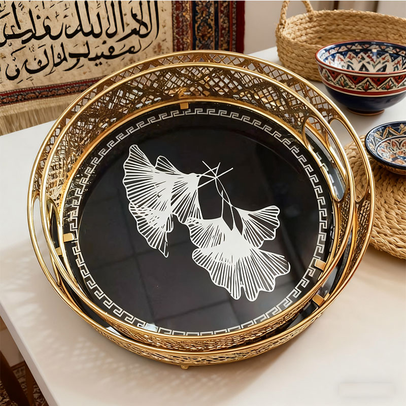 Gold Ginkgo Leaf Decorative Tray