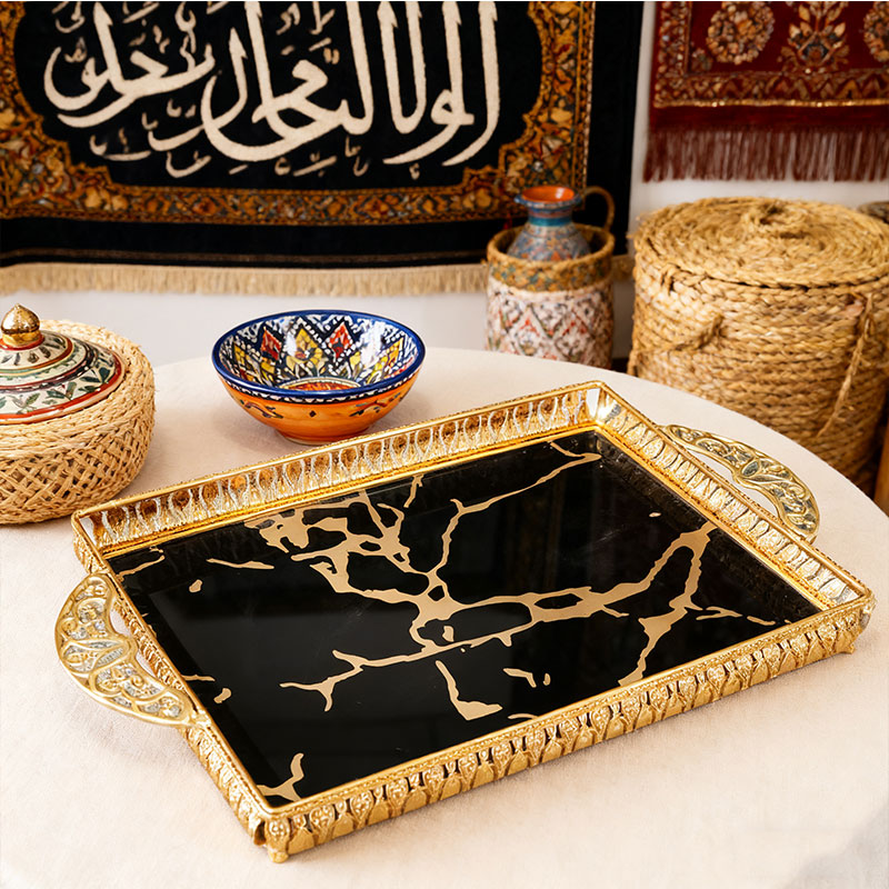 Gold Marble Pattern Decorative Tray