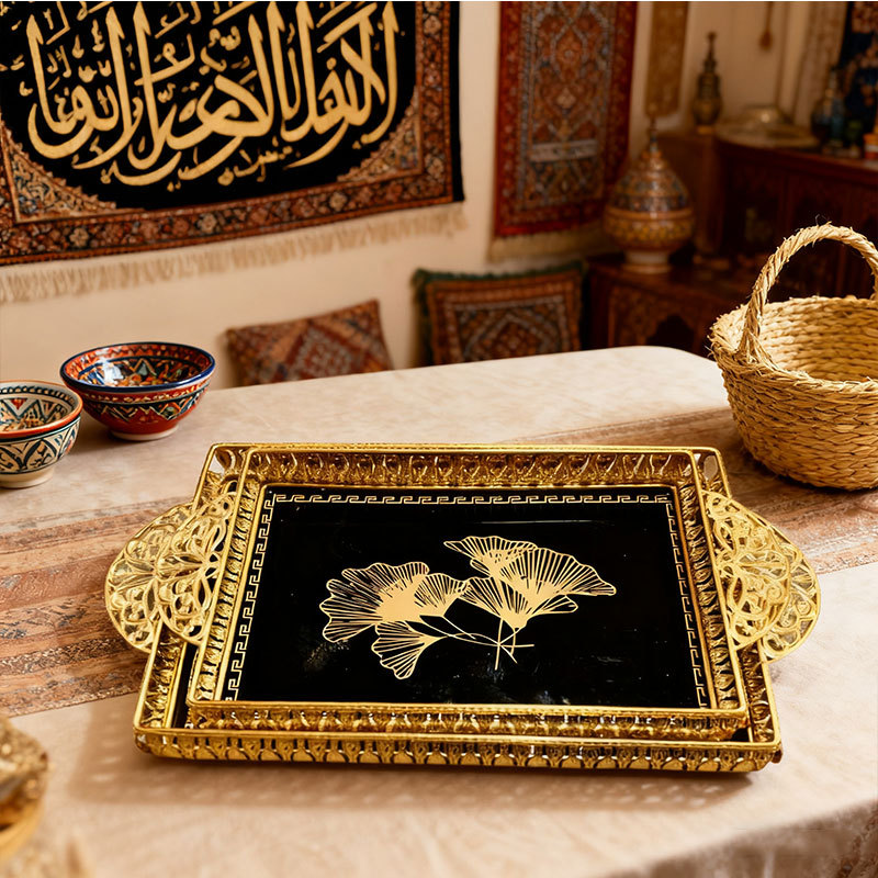 Gold Ginkgo Leaf Decorative Tray