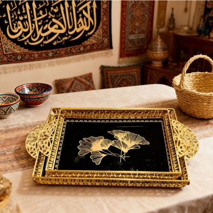 Gold Ginkgo Leaf Decorative Tray