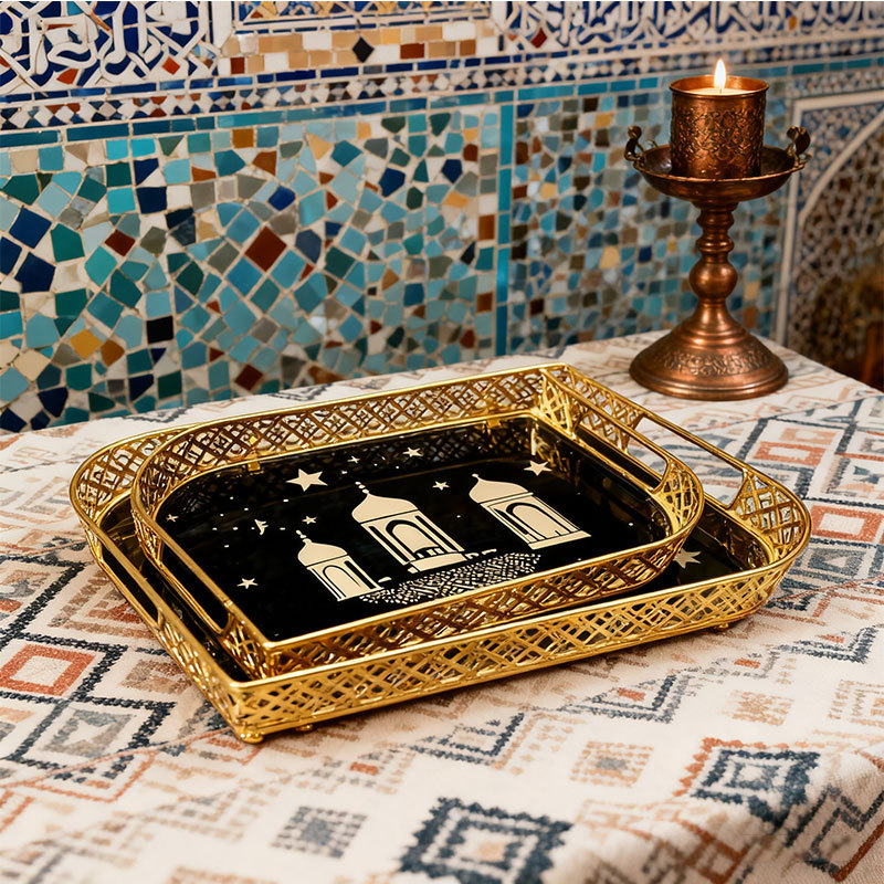 Gold Starry Dome Decorative Tray Set