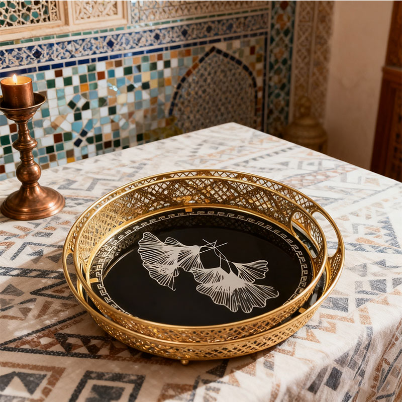 Gold Ginkgo Leaf Decorative Tray