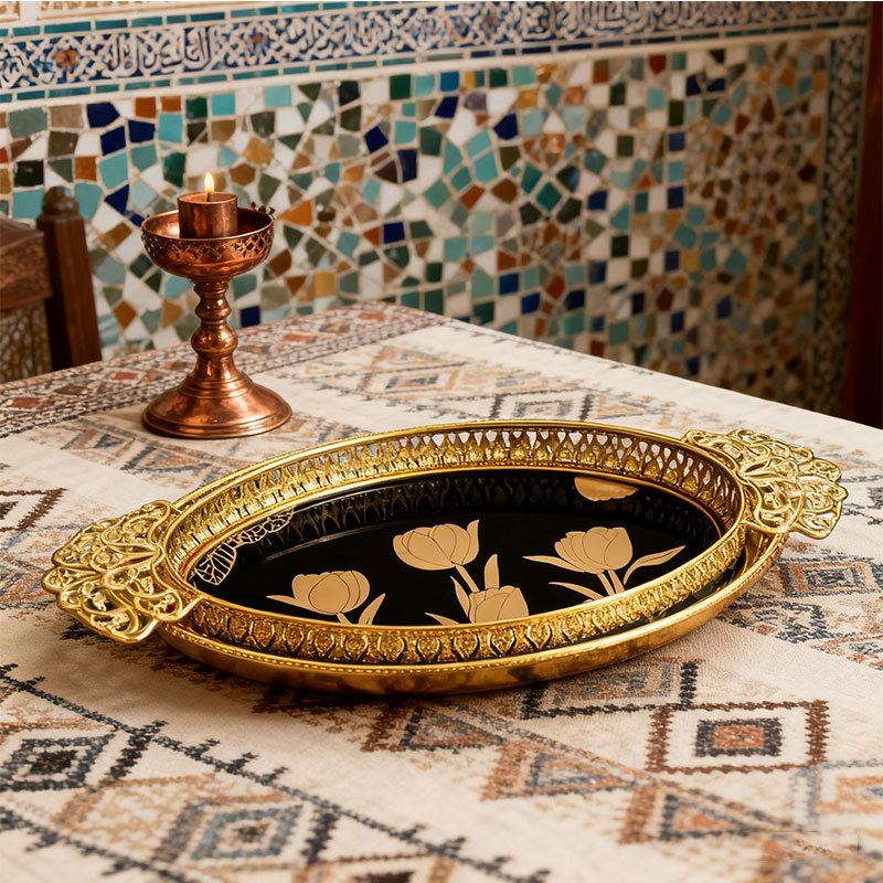 Luxury Gold Tulip Decorative Tray