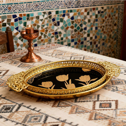 Luxury Gold Tulip Decorative Tray