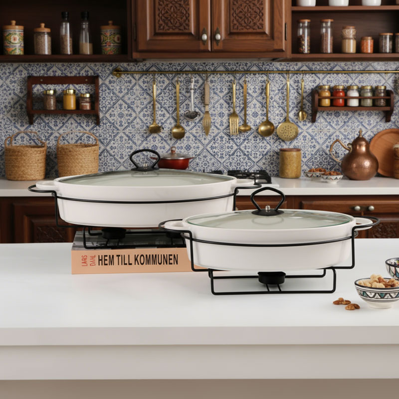Ceramic Baking Dishes with Metal Racks