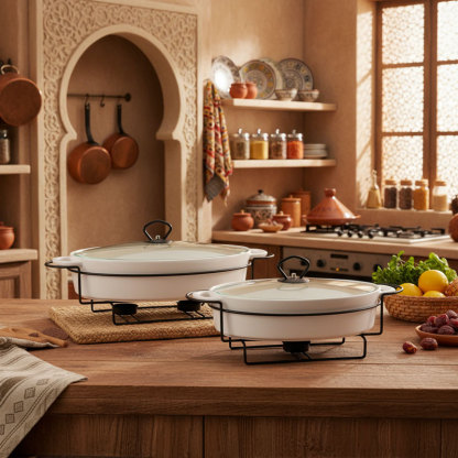 Ceramic Baking Dishes with Metal Racks