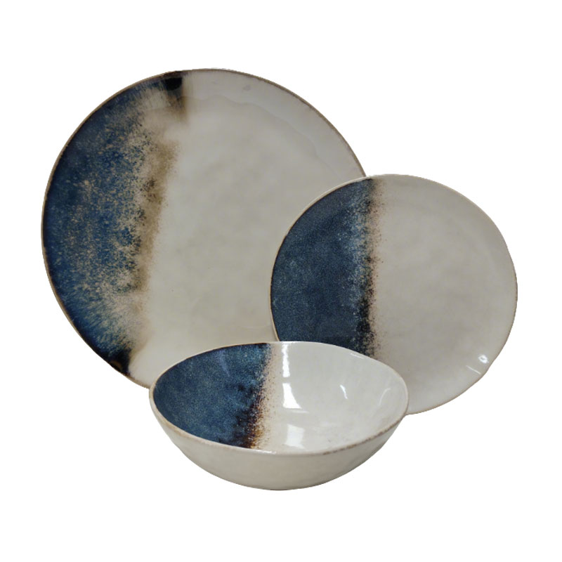 Blue-Brown Gradient Ceramic Dinnerware Set