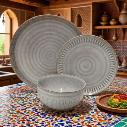 Spiral Textured Ceramic Dinnerware Set