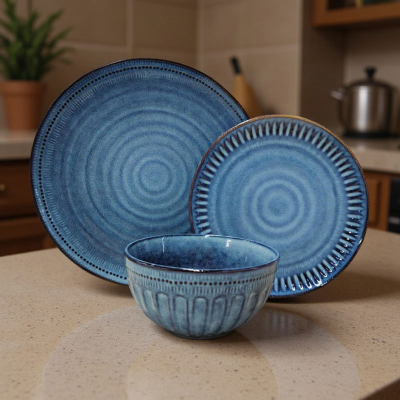 Spiral Textured Ceramic Dinnerware Set
